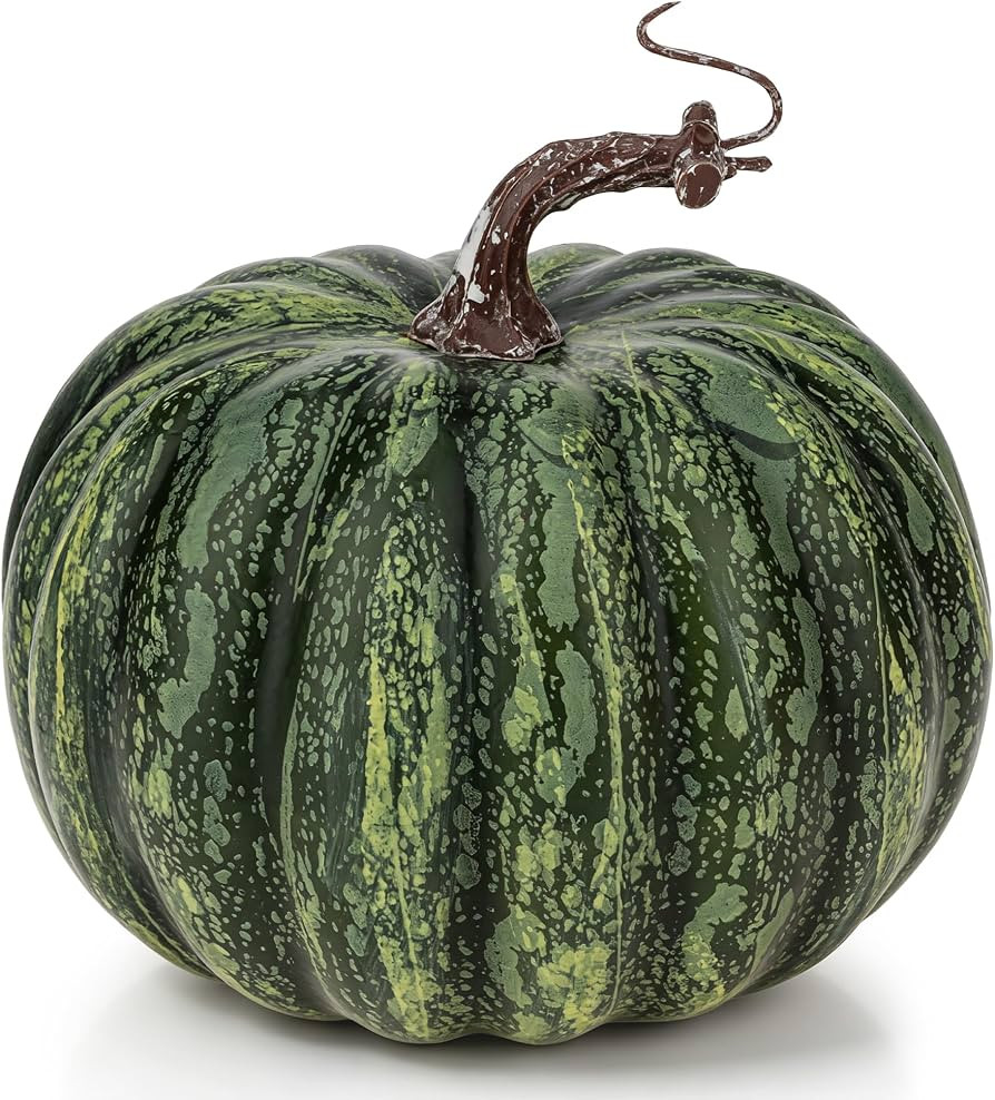 6.3in Green Artificial Pumpkin Lifelike Fake Foam Craft Pumpkins | Amazon (US)
