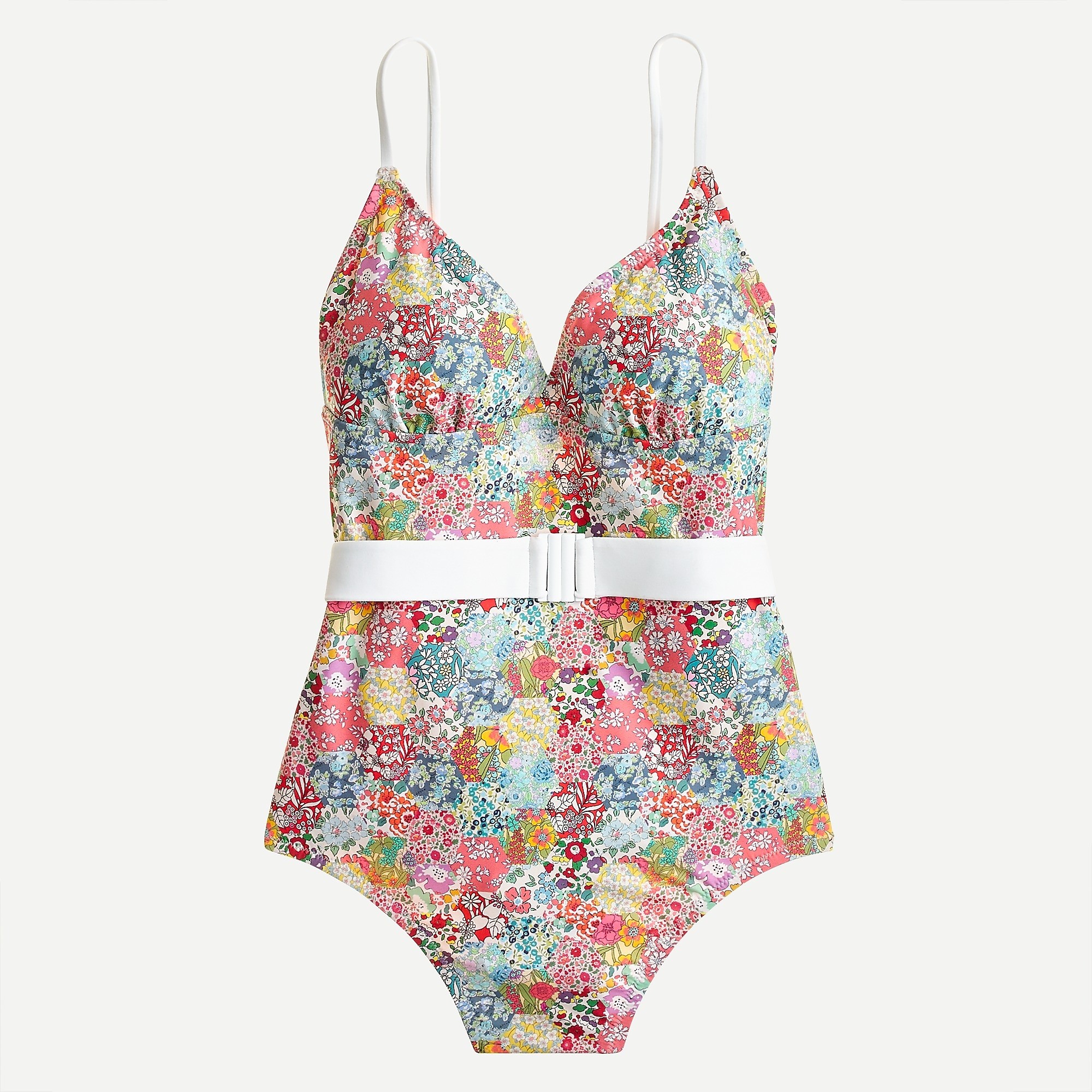 Belted one-piece in Liberty® Patchwork Dream floral | J. Crew US