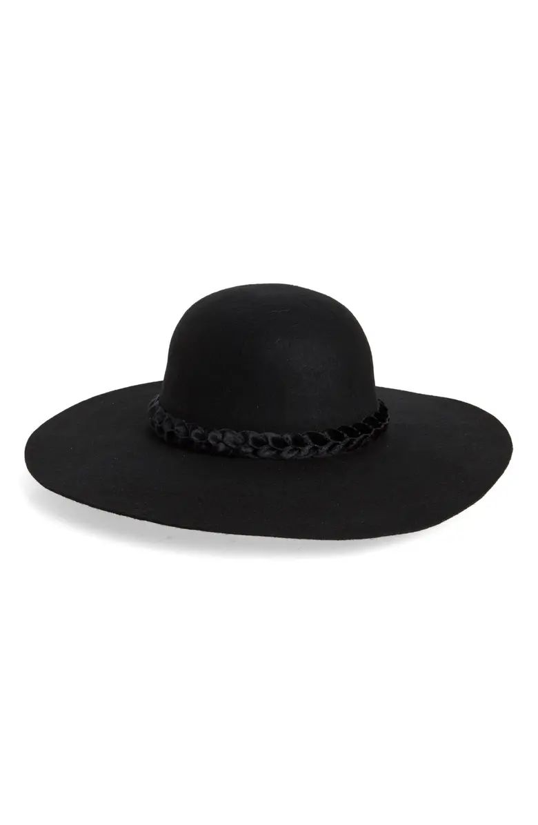 Floppy Brim Wool Hat with Velvet Trim | Nordstrom