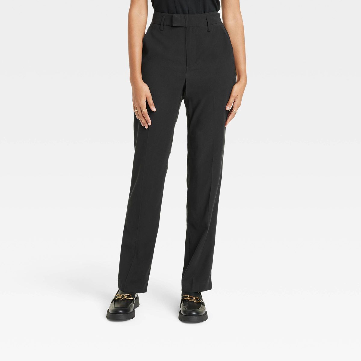 Women's High-Rise Regular Fit Full Length Straight Stovepipe Trousers - A New Day™ | Target