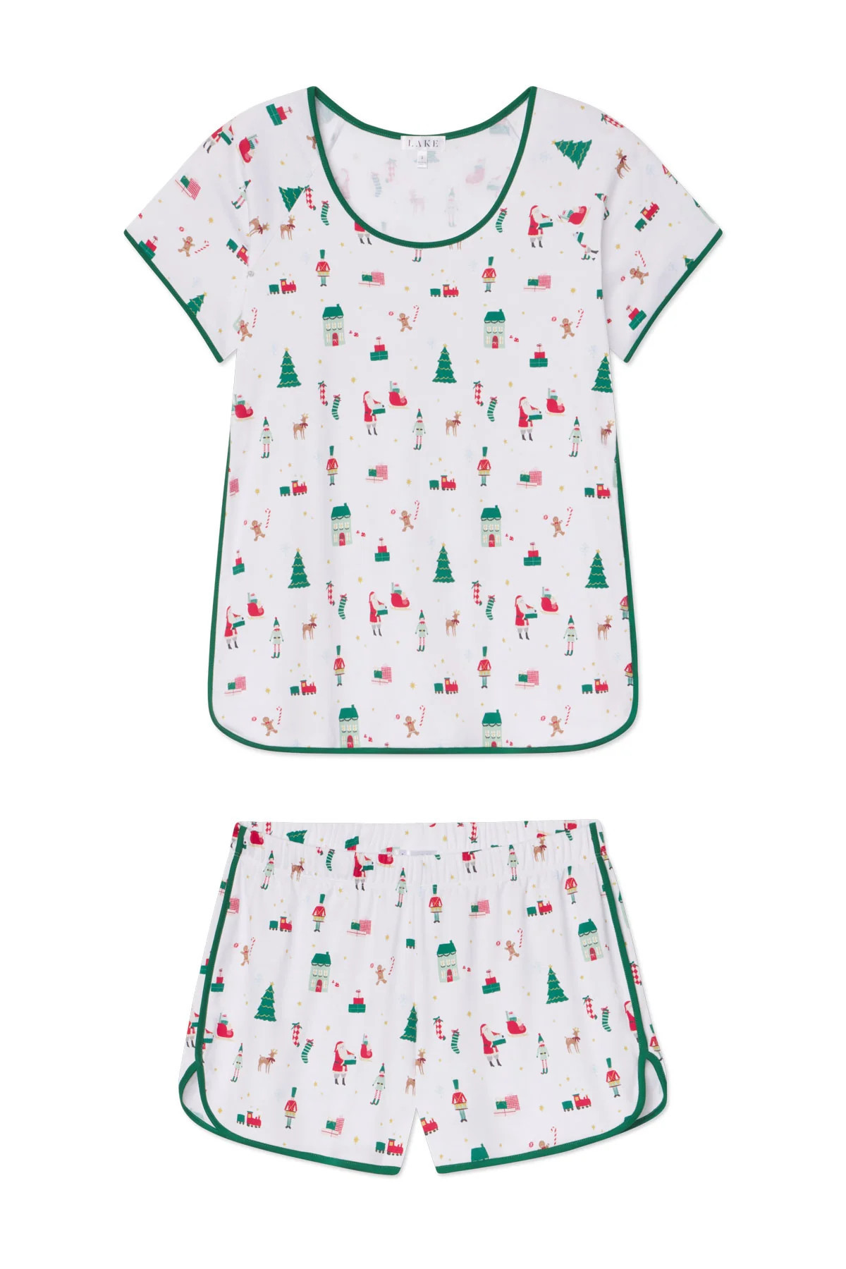 Pima Shorts Set in Holly Jolly | Lake Pajamas