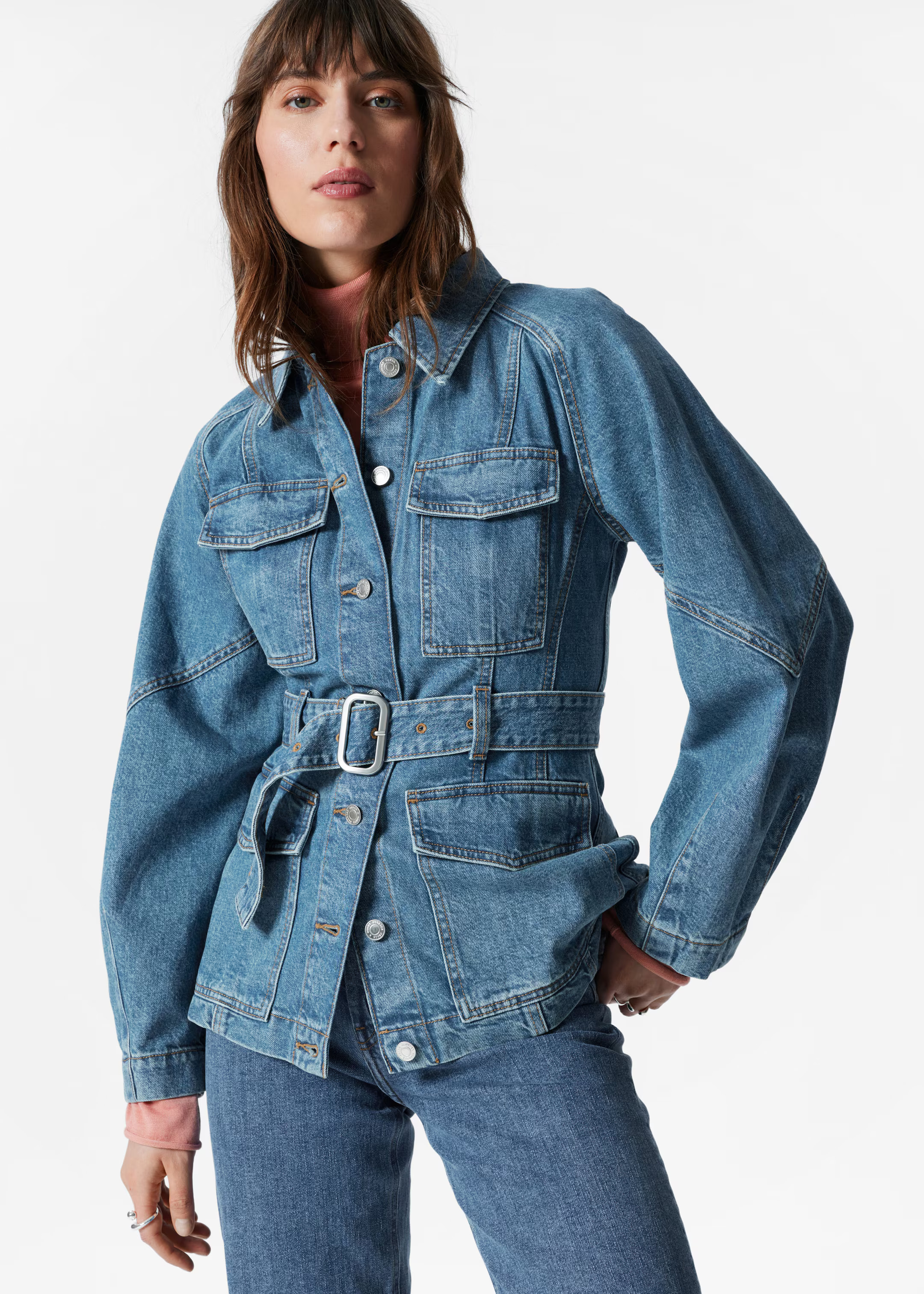 Jeansjacke mit Gürtel - Mittelblau - & Other Stories DE | & Other Stories EU