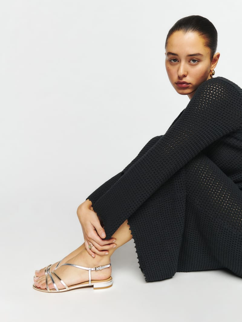 Phoenecia Lattice Flat Sandal | Reformation (Global)