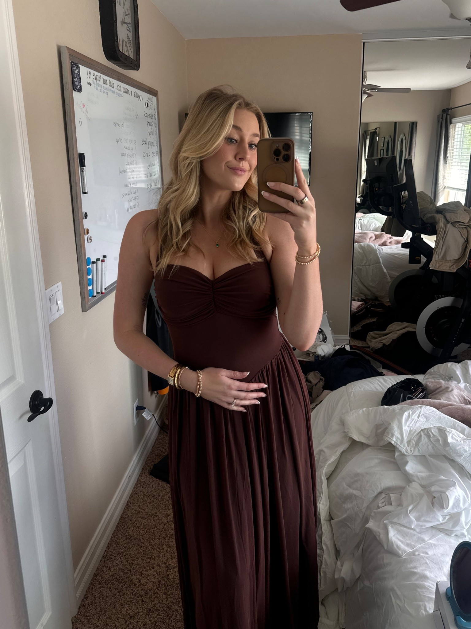 Obsessed with this dress!! Wearing a size Medium. I’m 5’10 and it goes down to just above my feet!! So long and so stretchy!! #LTKDress #LTKBridalShowerOutfit #LTKGuestDress

#LTKootd