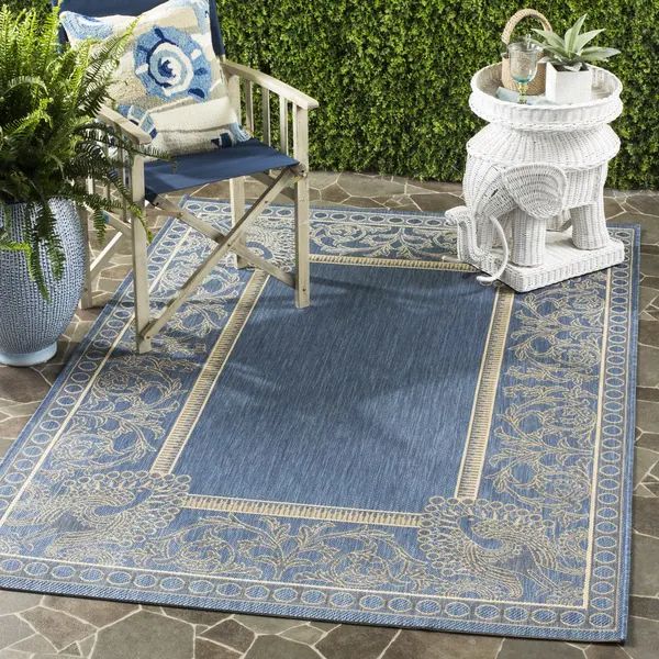 Safavieh Abaco Blue/ Natural Indoor/ Outdoor Rug (5'3 x 7'7) | Bed Bath & Beyond