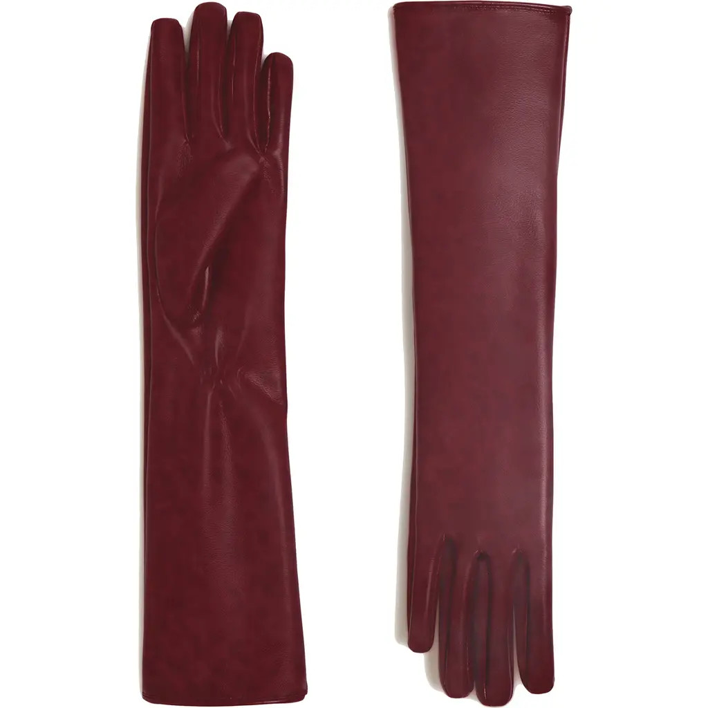 Apparis Gwen Faux Leather Gloves in Crimson at Nordstrom, Size Small | Nordstrom