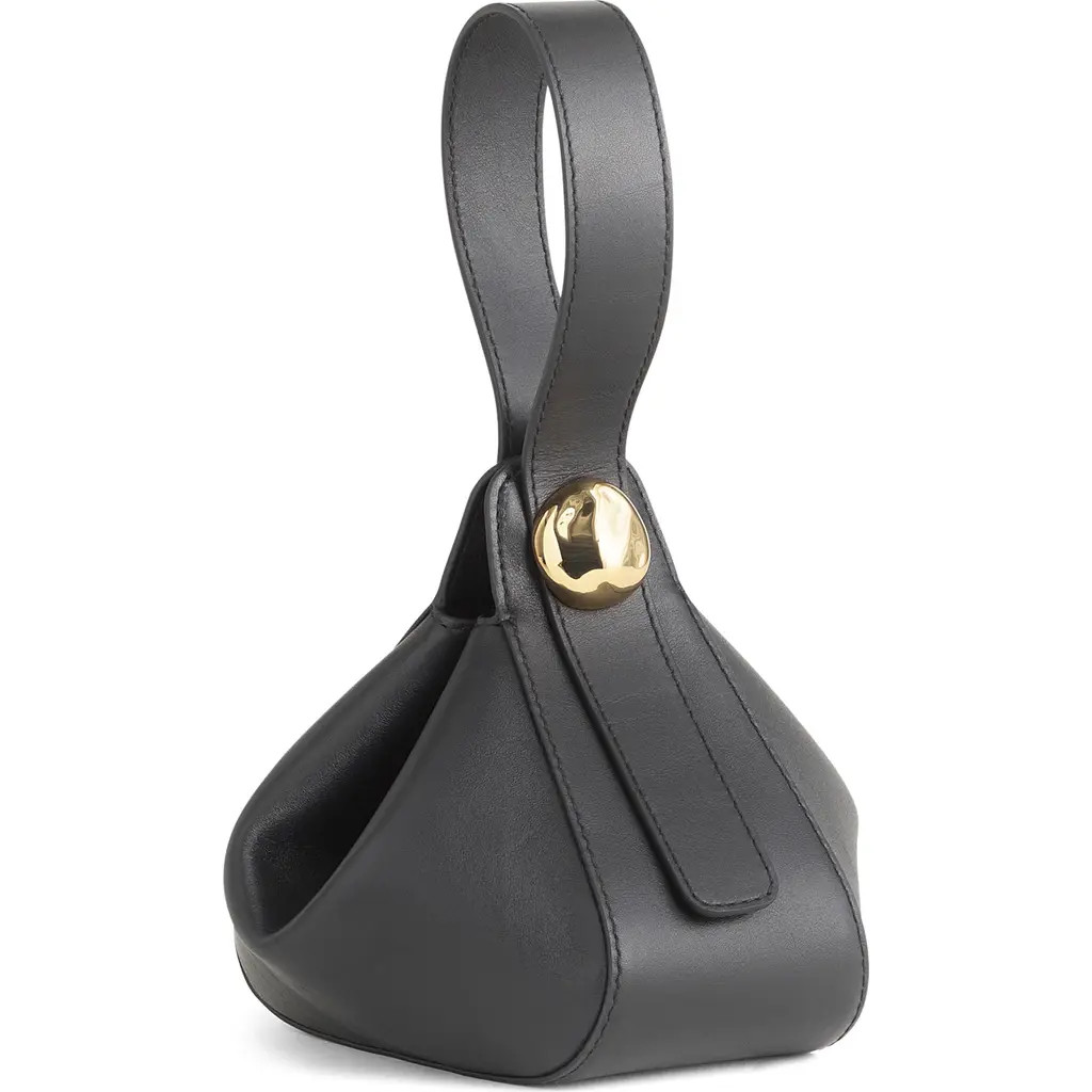 Madewell The Sculpted Metal Wristlet Bag in True Black at Nordstrom | Nordstrom