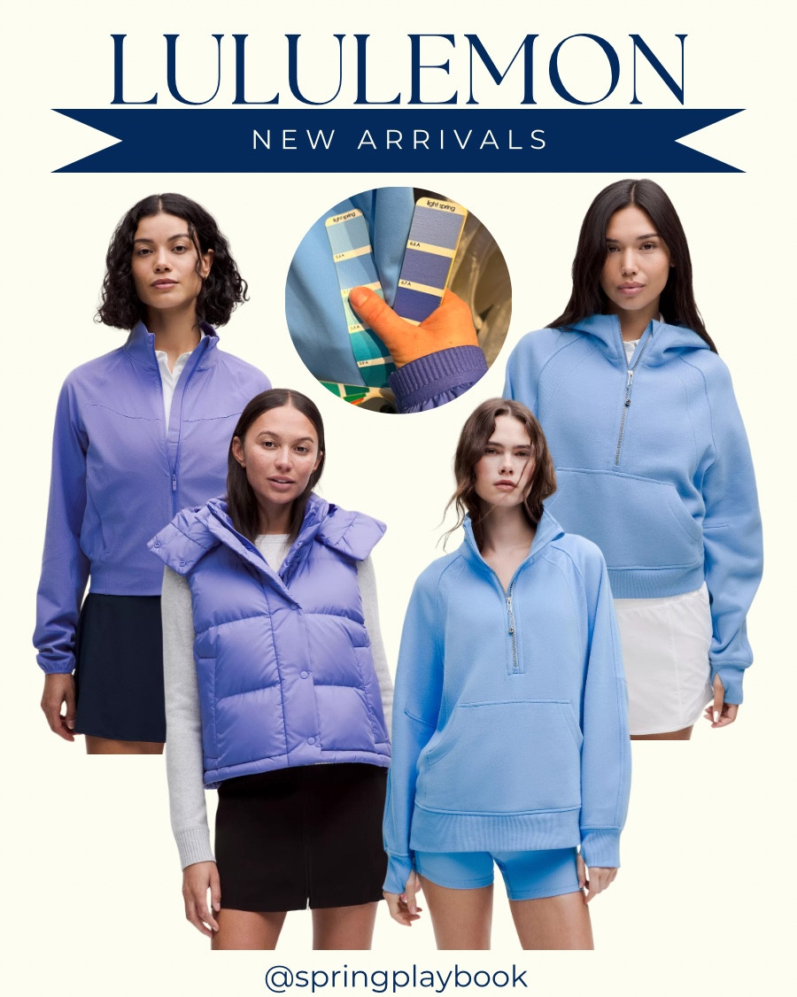 Two of my favorite colors are back at Lululemon! Both pictured in the swatch, as you can see the cuff of my coat compared to the periwinkle swatch. Swipe to see it on me!

Aero Blue is a gorgeous Light Spring Blue!  Wild Indigo is an amazing Spring periwinkle! I get so many compliments when I wear my coat. 

#createdcolorful #createdcolorfulspring #hocspring #tcispring #pcaspring #lightspring #warmspring #truespring #brightspring #clearspring #paintboxspring #bluespring

#LTKGiftGuide #LTKSeasonal #LTKActive