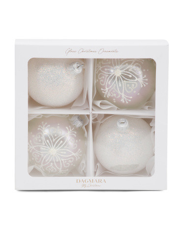 Made In Poland Set Of 4 Handcrafted Glass Ornaments | Global Home | Marshalls | Marshalls