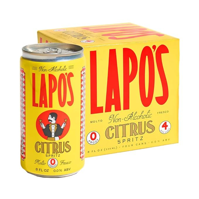 Lapo's Citrus Spritz, Non Alcoholic Canned Cocktail, Non-Alcoholic Spirits, Gluten Free, Zero Pro... | Amazon (US)