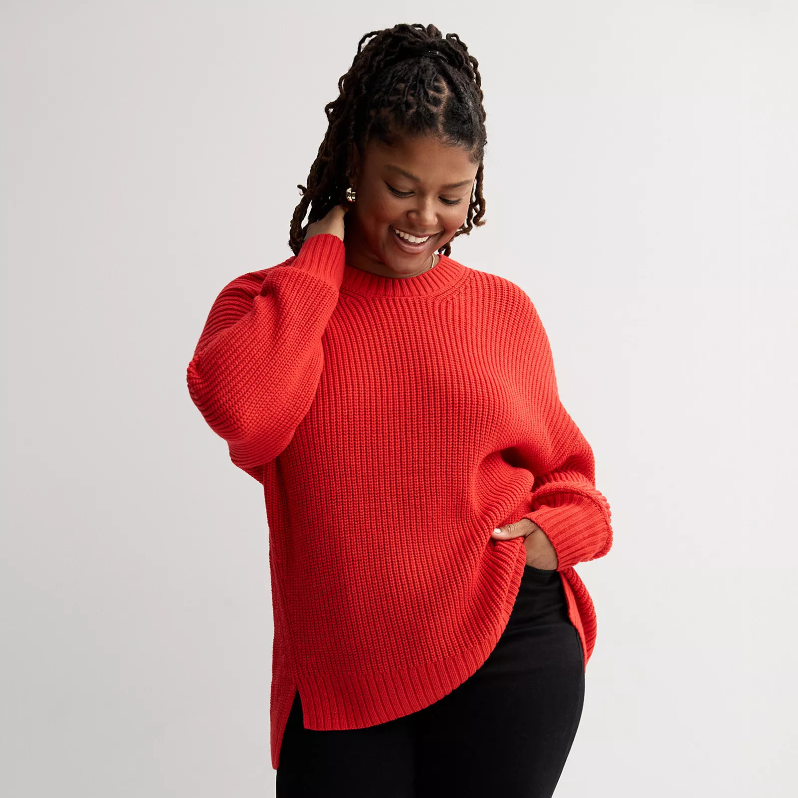 Juniors' Plus Size SO® Essential Crewneck Pullover Sweater, Girl's, Size: 2XL, Red Tulip | Kohl's