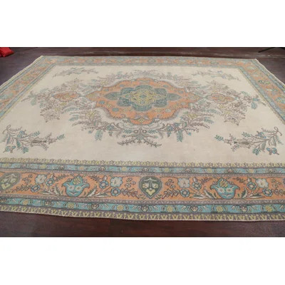 One-of-a-Kind Hand-Knotted 9'9" x 12'10" Wool Area Rug in Ivory | Wayfair North America
