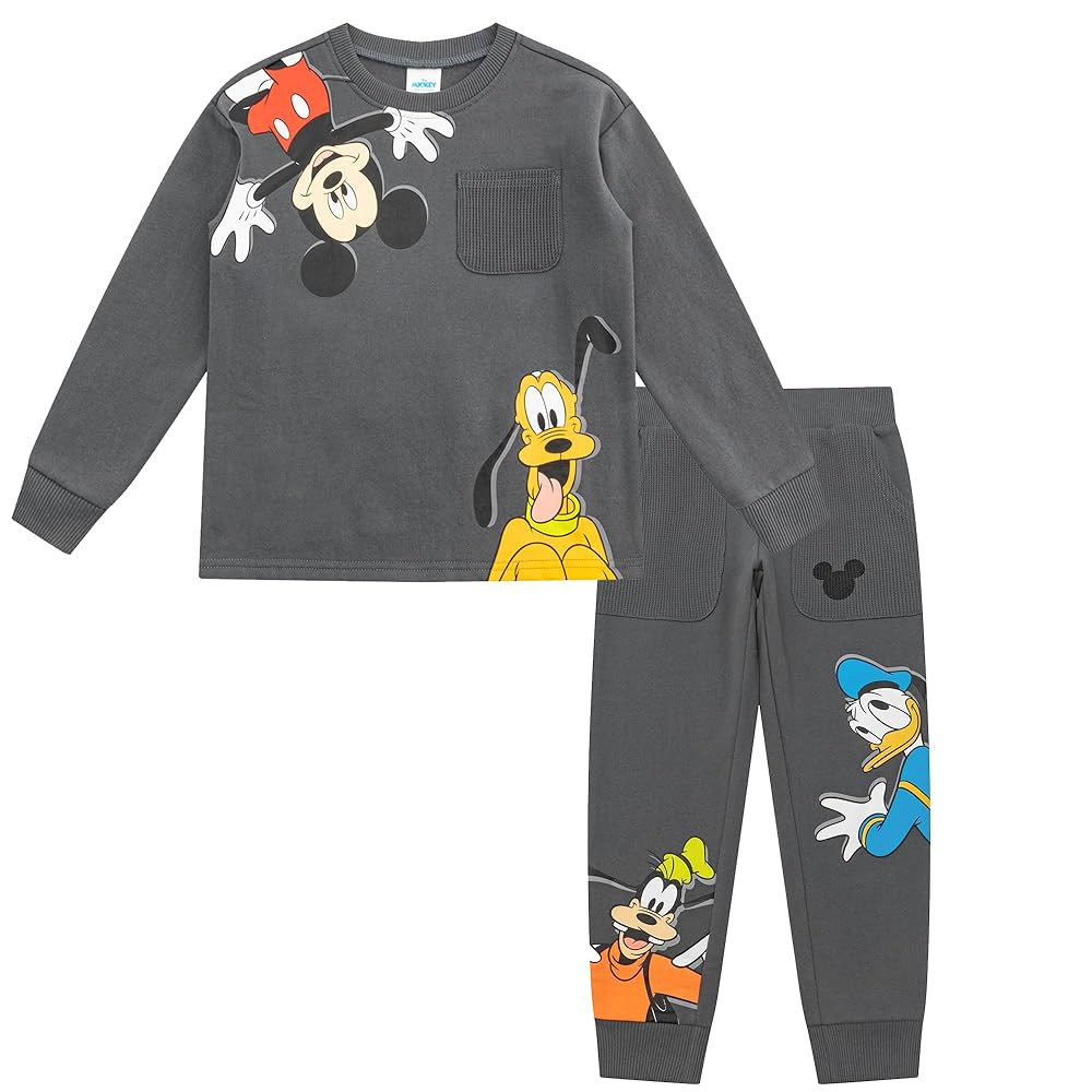 Disney Mickey Mouse Boys Fleece Sweatshirt and Pants Set for Toddler to Big Kids | Amazon (US)