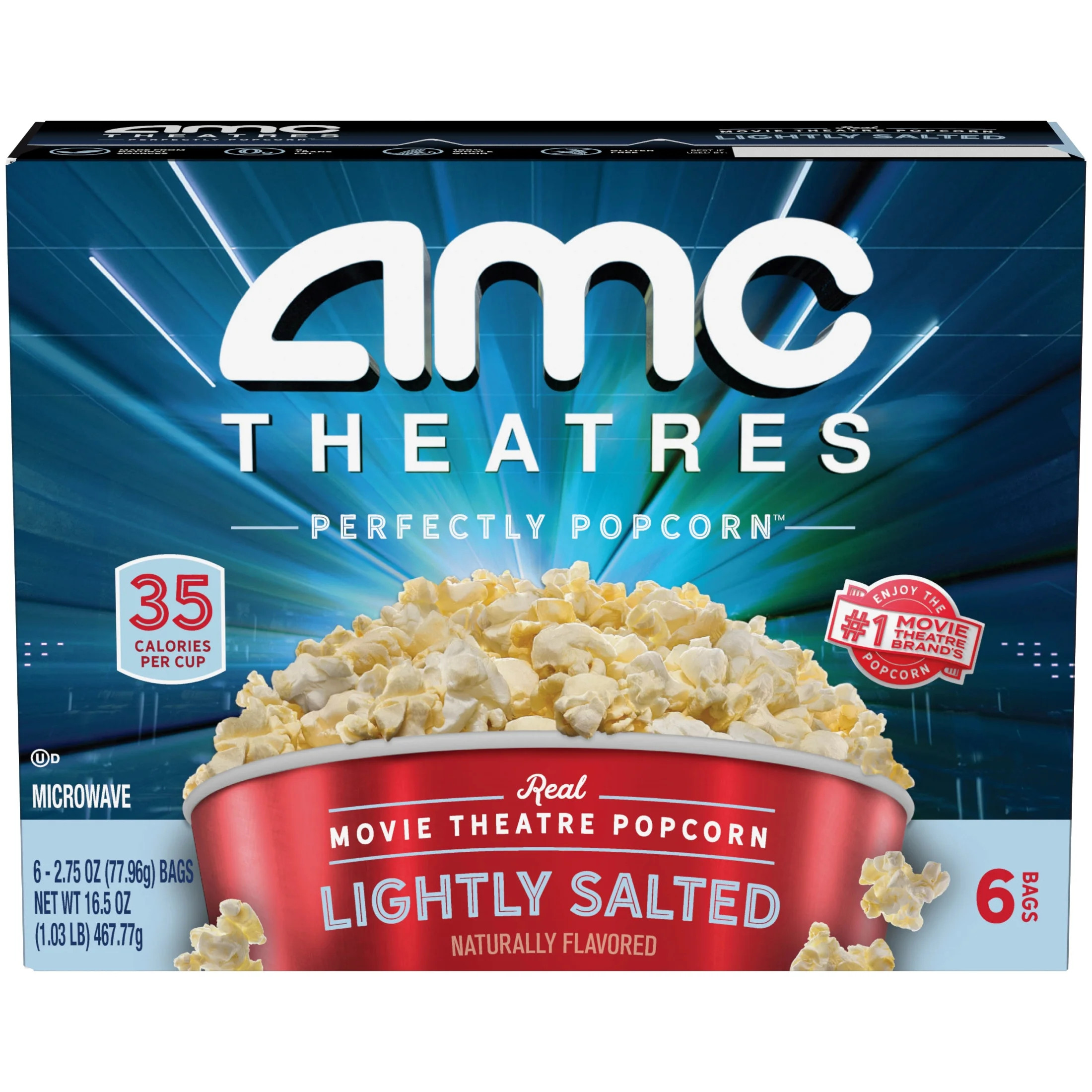 AMC Theatres Microwave Popcorn 6ct, Lightly Salted | Walmart (US)
