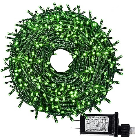 kemooie 1000 LED 328Ft Green String Lights, 8 Twinkle Modes with Memory Function St Patricks Day ... | Amazon (US)
