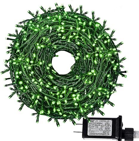 kemooie 1000 LED 328Ft Green String Lights, 8 Twinkle Modes with Memory Function St Patricks Day ... | Amazon (US)