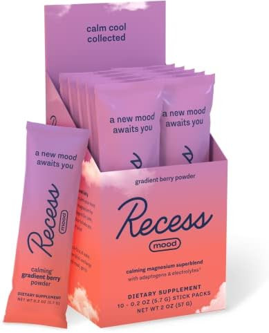 Recess Mood Powder, Calming Magnesium L-Threonate Blend with Passion Flower, L-Theanine, Electrol... | Amazon (US)