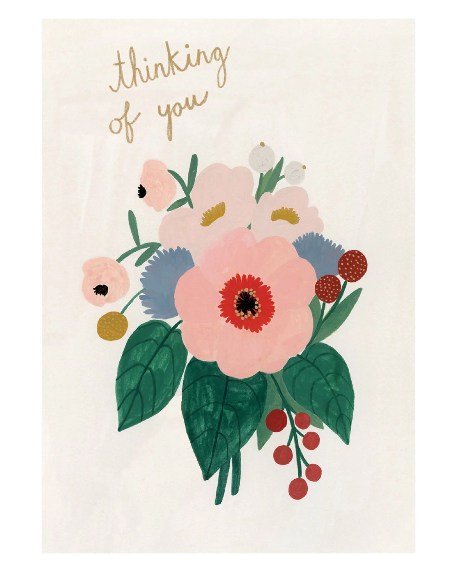 Pink Flower Thoughts Sympathy Card | Oliver Bonas | Oliver Bonas (Global)