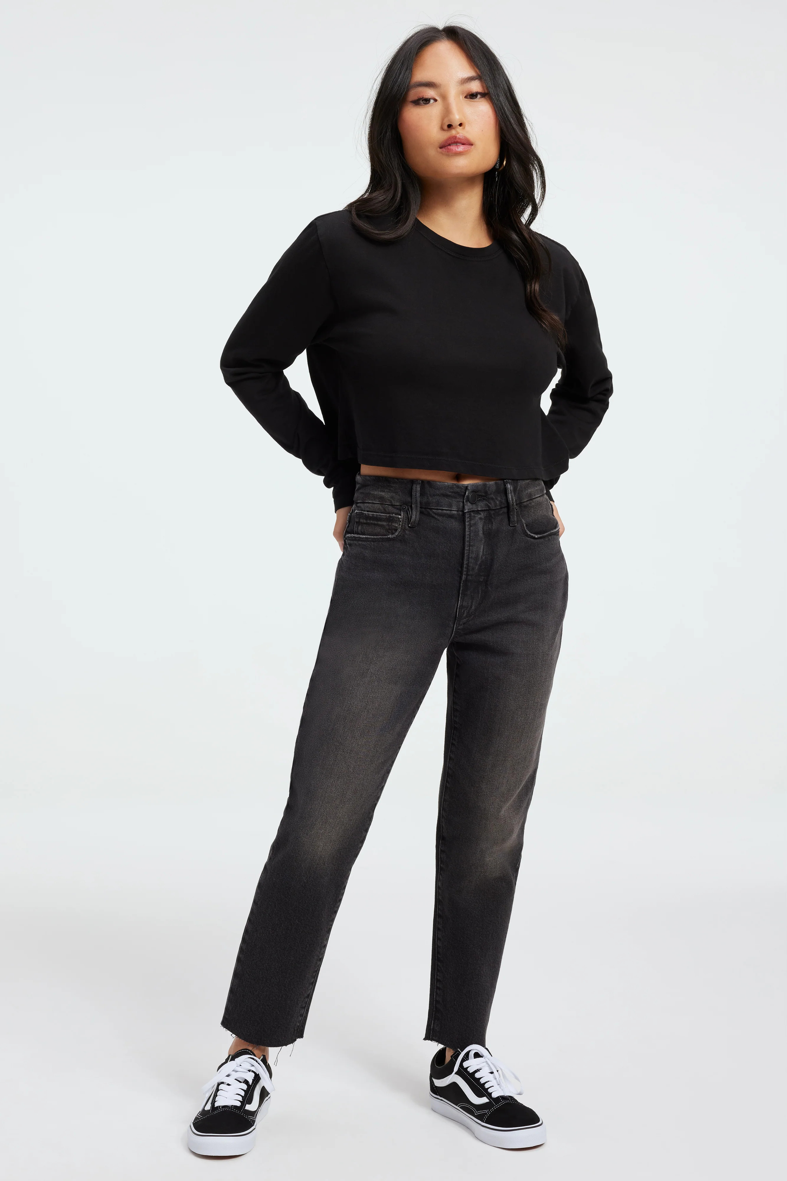 GOOD PETITE GIRLFRIEND JEANS | BLACK225 - GOOD AMERICAN | Good American