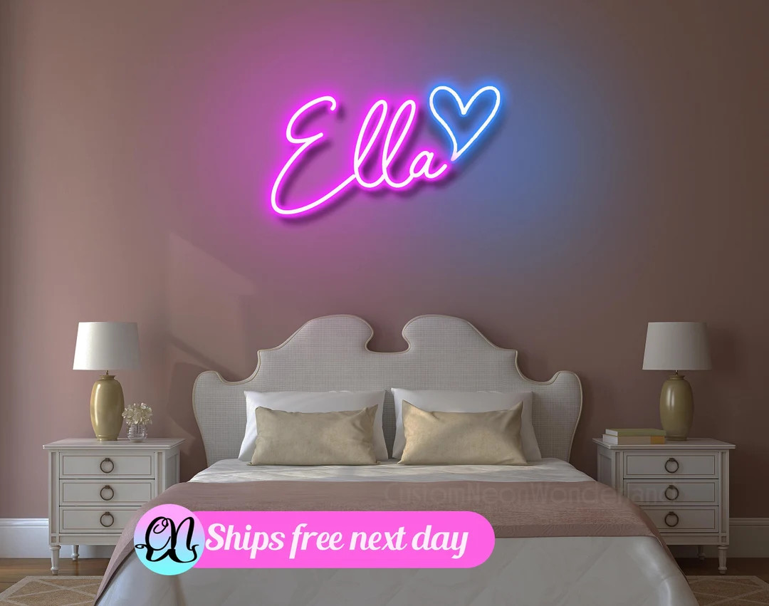 Custom Name Neon Sign Neon Lightsteenage Girls Gifts Nursery Name Sign Personalized Neon LED Name... | Etsy (US)