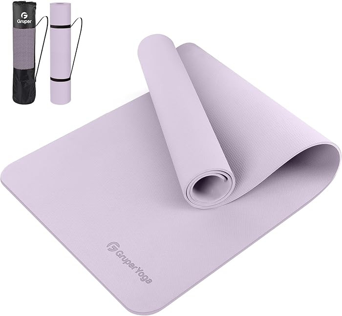 Gruper Yoga Mat Non Slip, 72"L x 24"W x 0.24"/0.32"TH, Anti-Tear Exercise Mat with Carrying Strap... | Amazon (US)