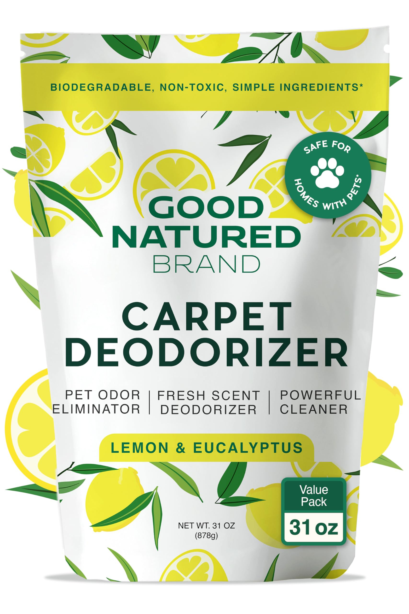 Good Natured Brand | Carpet Deodorizer & Freshener Powder | 31 oz Pet Odor Eliminator for Strong ... | Amazon (US)