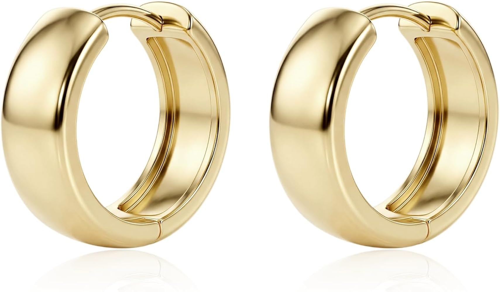 18K Gold Plated Chunky Hoop Earrings for Women Fashion Thick Gold Hoops Set Jewelry for Birthday ... | Amazon (US)