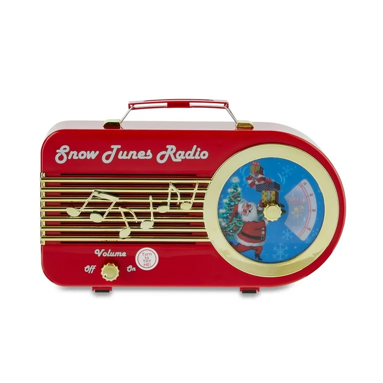Mr. Christmas Decorative Snow Tunes Radio, Red, Featuring 3 Pre-Programmed Christmas Stations | Walmart (US)