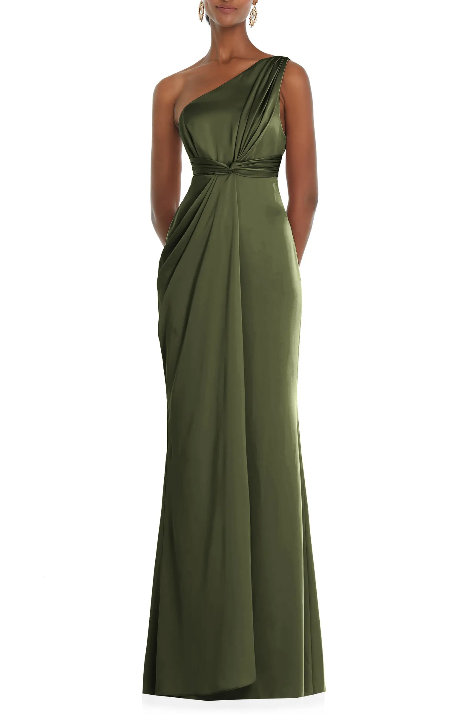 One-Shoulder Satin Gown | Nordstrom