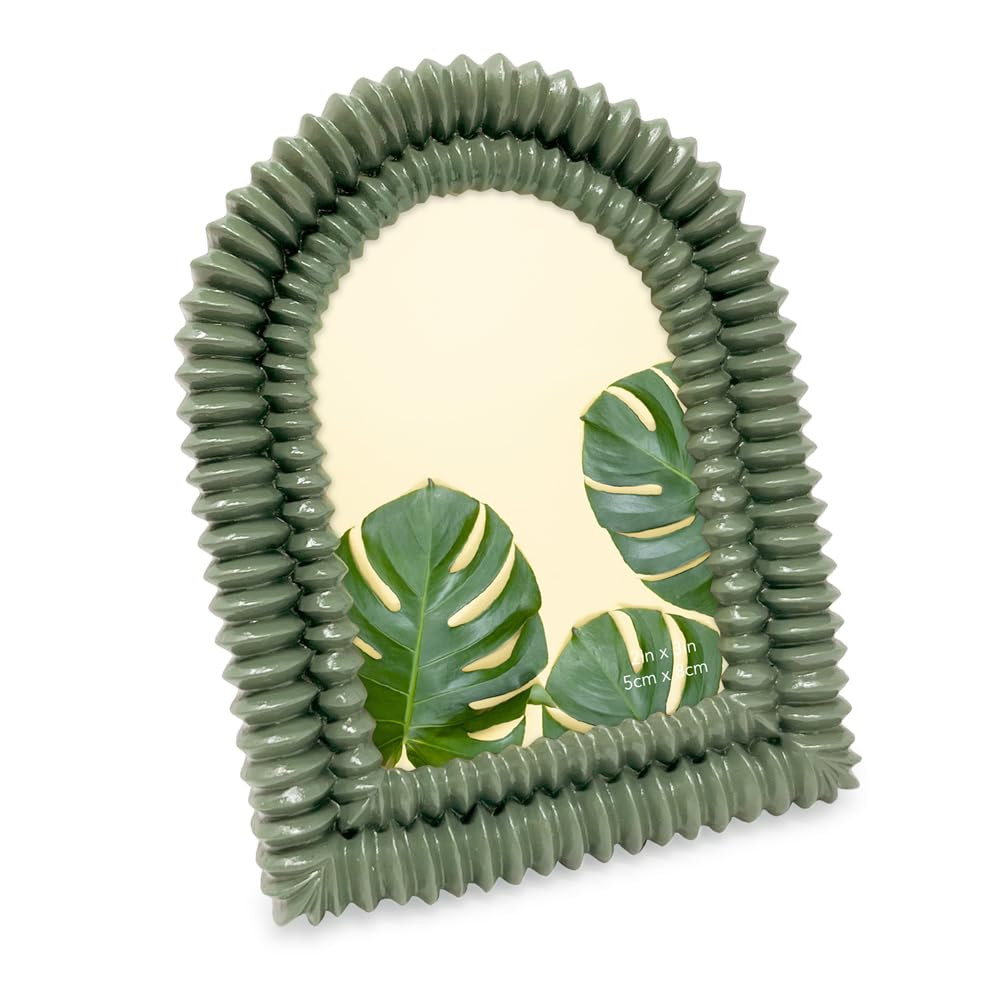 Isaac Jacobs 2x3 Glossy Rosemary Green Double Bead Arch Photo Frame with Black Fabric Easel, Tabl... | Amazon (US)