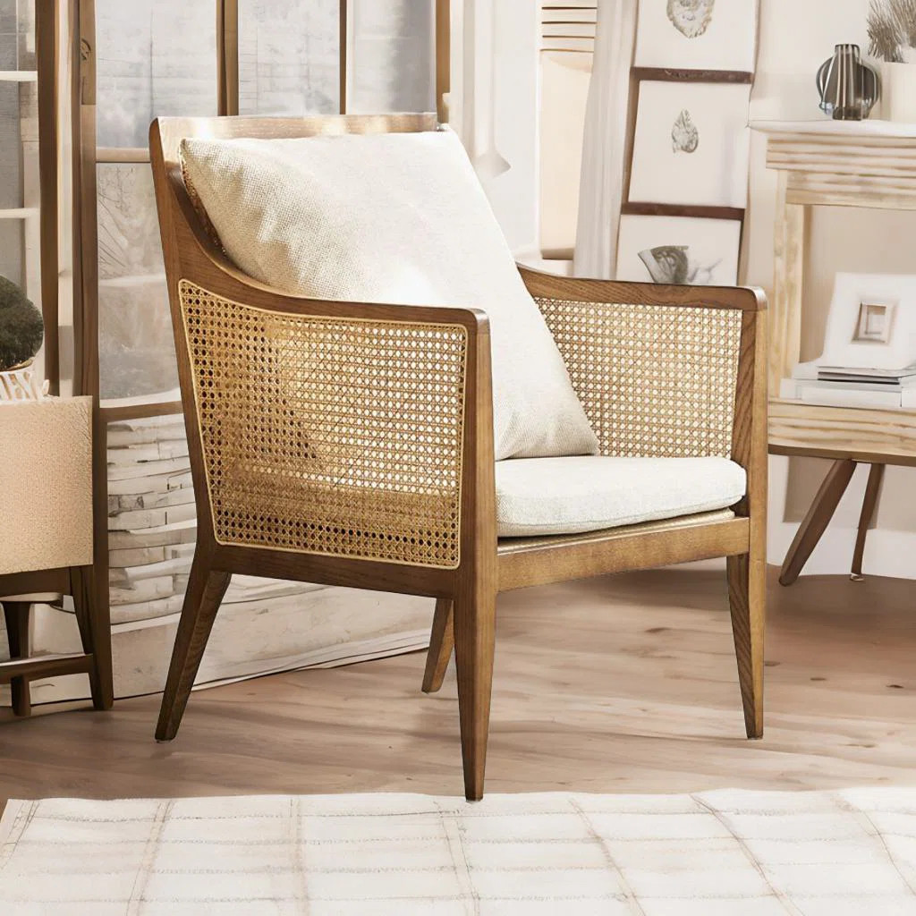 Alistaire 24'' Rattan Dining Chairs, Mid-Century Modern Dining Chairs | Wayfair North America