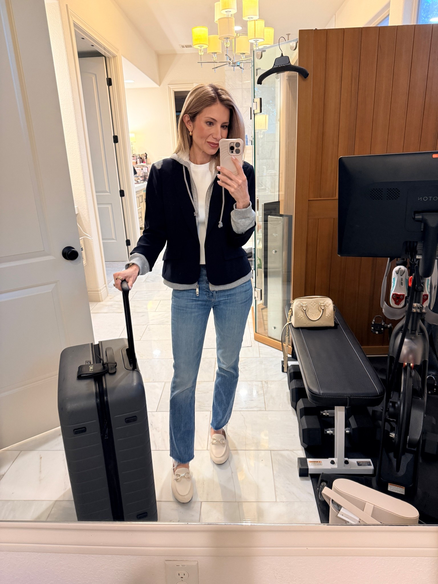 Travel outfit. Wearing a size 2 in Cinq a Sept Blazer. Love this crop link for petites. I’m 5’2” 

#LTKStyleTip #LTKOver40