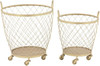 Click for more info about Deco 79 Modern Metal Wedge Storage Cart, Set of 2 15", 21"H, Gold