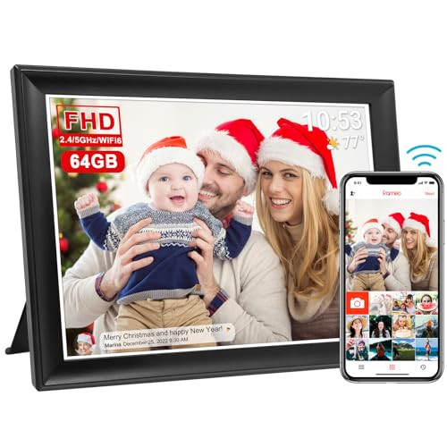 64GB FRAMEO 10.5 Inch Smart WiFi Digital Photo Frame 1920x1280 FHD IPS LCD Touch Screen, Auto-Rotate, 64GB Storage, Support SD Card & USB Drive, Share Moments Instantly via Frameo App from Anywhere | Amazon (US)
