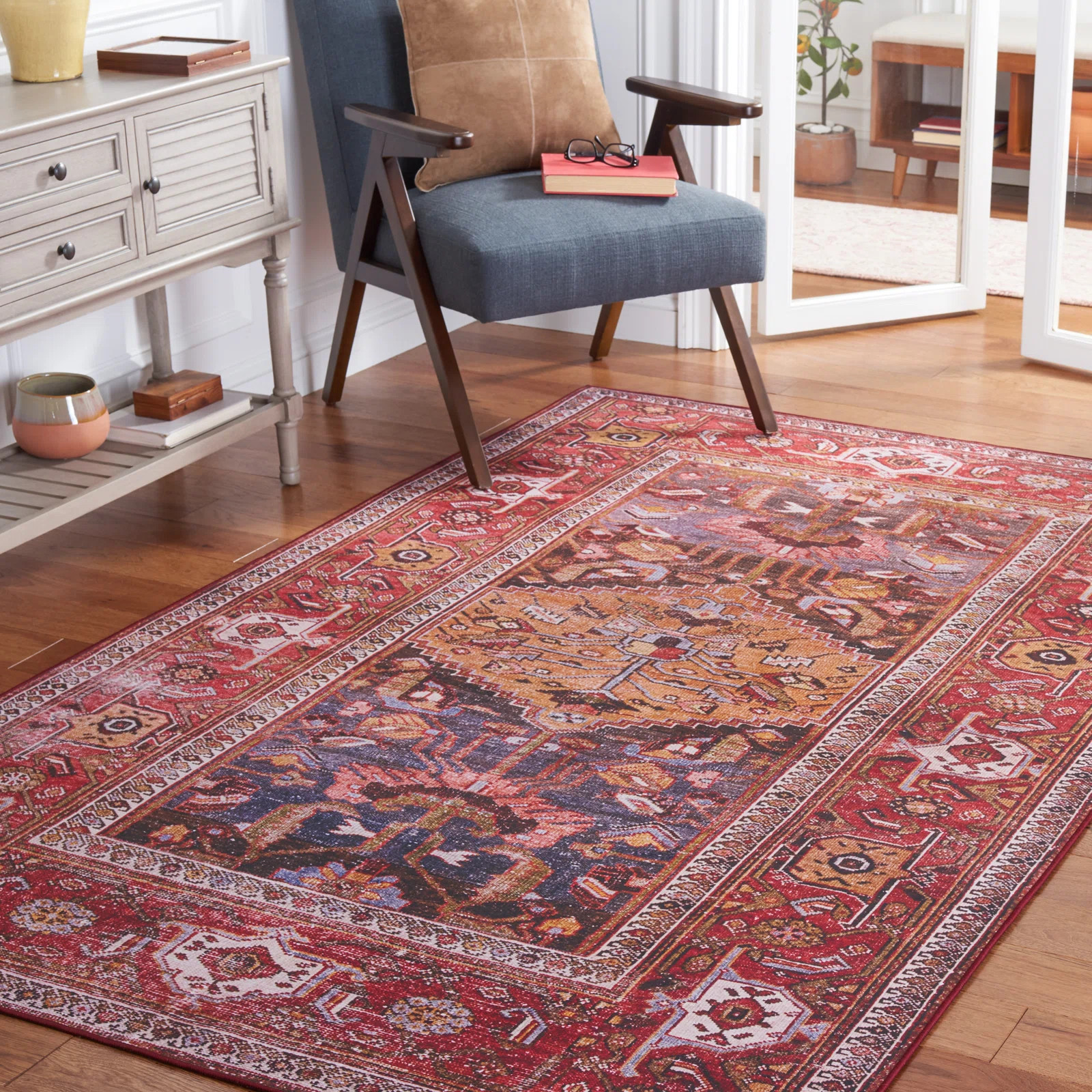 Langley Street® Gullion Southwestern Navy/Red Area Rug & Reviews | Wayfair | Wayfair North America