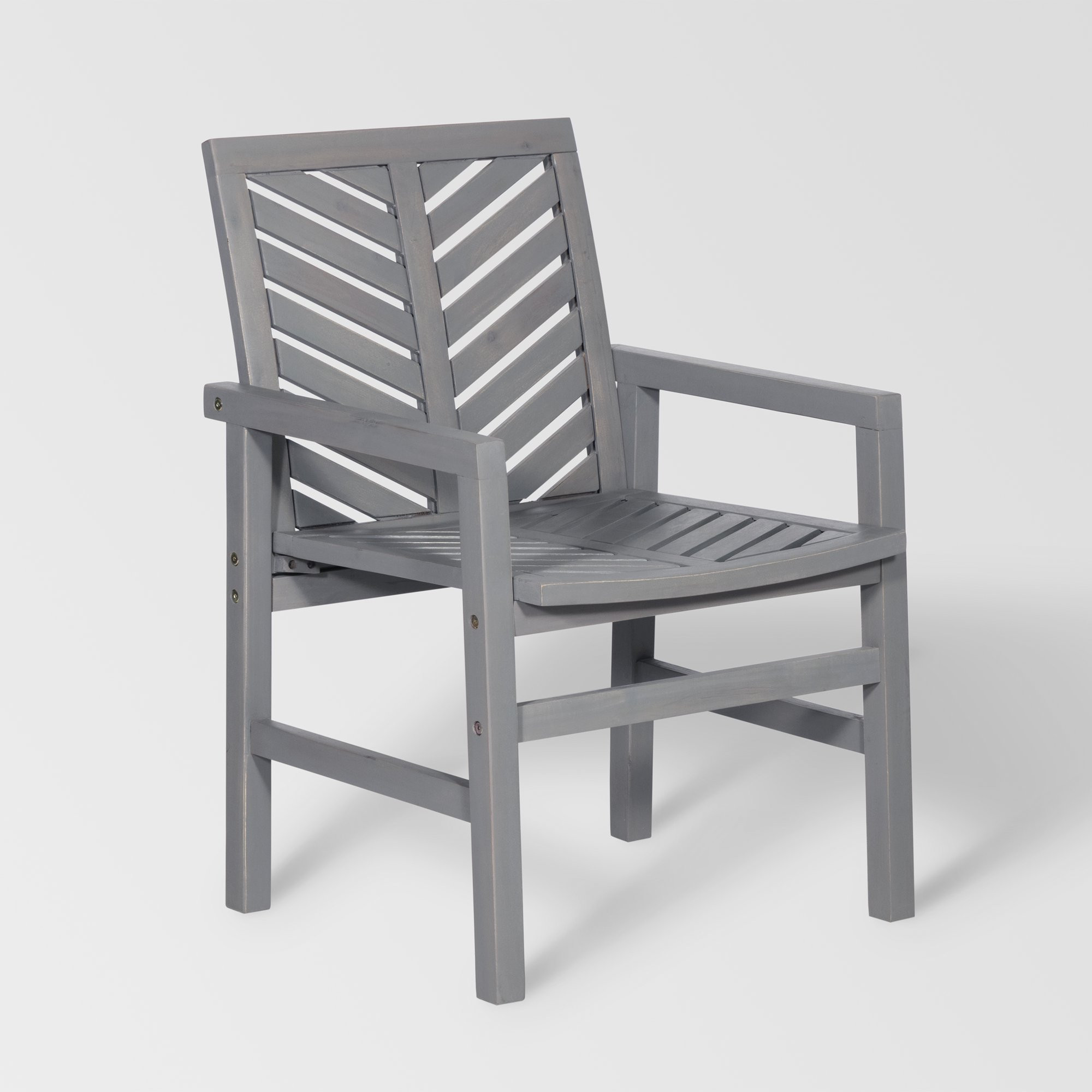 Grey Wash Chevron Outdoor Wood Patio Chairs by Manor Park, Set of 2 | Walmart (US)