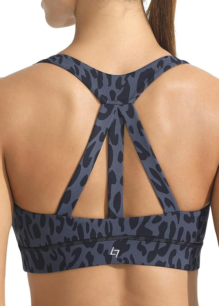 FITTIN High Neck Sports Bra for Women - Full Coverage Strappy Workout Activewear Bras Medium Impact  | Amazon (US)