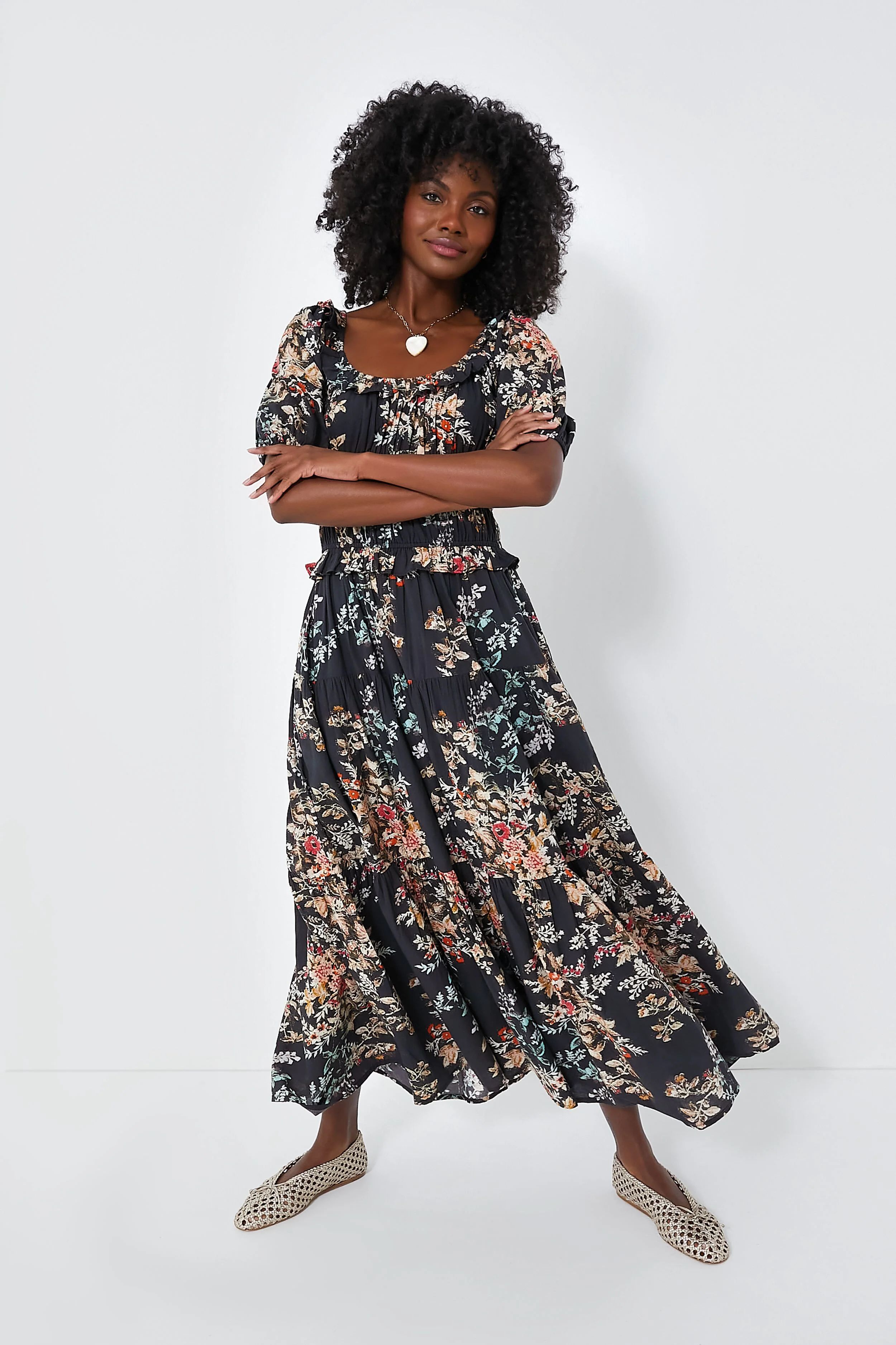Black Germaine Percy Midi Dress | Tuckernuck (US)