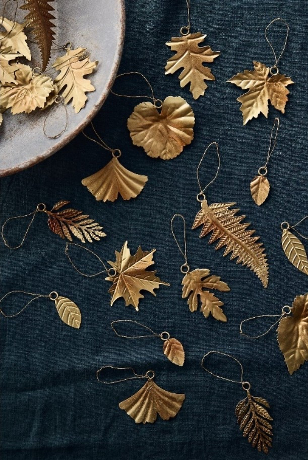 Leafy Brass Ornaments 

#LTKHome #LTKHoliday #LTKFindsUnder50