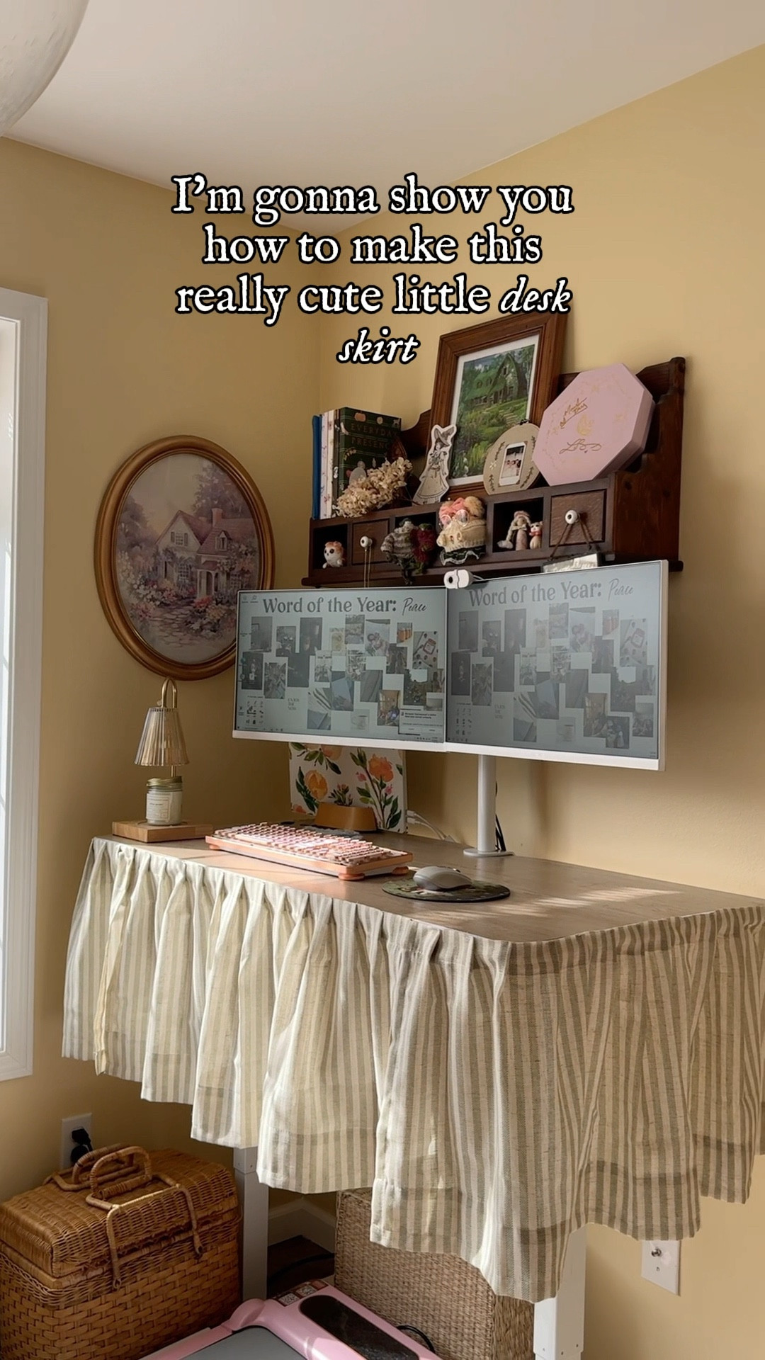 His cottagecore desk skirt adds so much whimsy to my office standing desk! #homedecor #officedecor #standingdesk 

#LTKHome