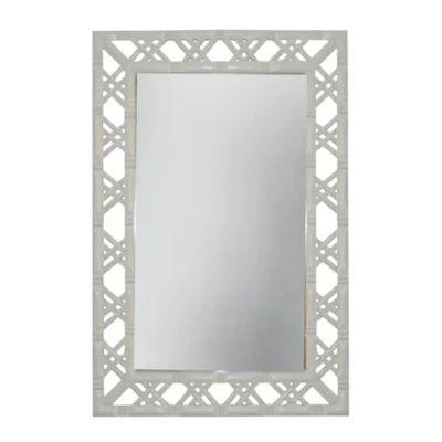W Home™ Bamboo Look 20-Inch x 30-Inch Rectangular Wall Mirror in Glossy White | Bed Bath & Beyo... | Bed Bath & Beyond