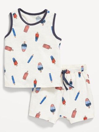 2-Pack Printed Tank Top &#x26; Pull-On Shorts Set for Baby | Old Navy (US)