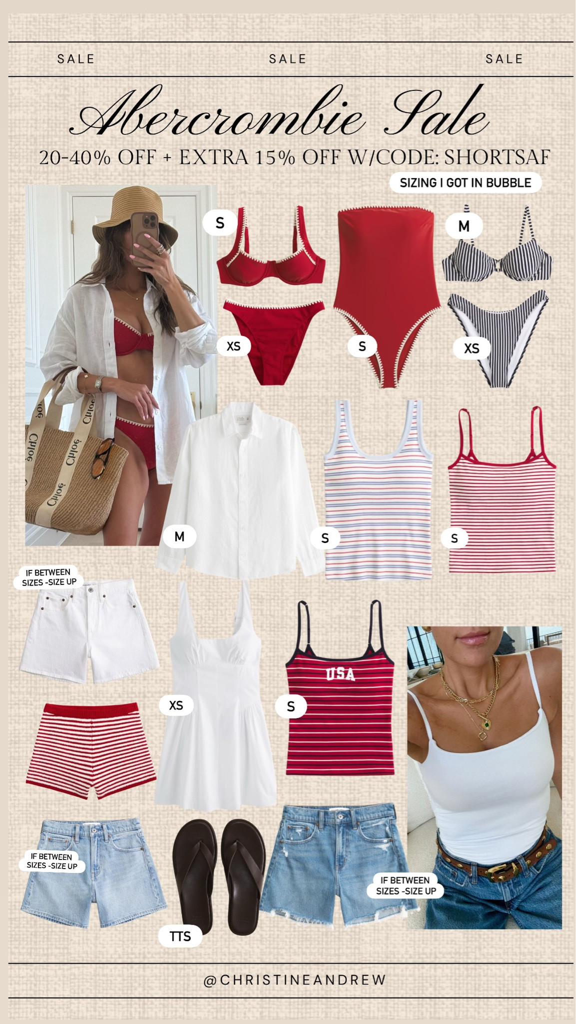 Major @abercrombie sale - ends tonight!! 20-40% off sitewide + additional 15% off with code: SHORTSAF 💫

Abercrombie sale, Abercrombie swimsuit, Fourth of July outfit, Memorial Day outfit, summer outfit, vacation outfit 

#LTKSeasonal #LTKSwim #LTKSaleAlert