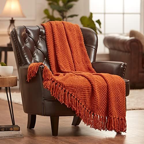 Chanasya Textured Knitted Super Soft Throw Blanket with Tassels - Warm Fluffy Cozy Plush Knit - f... | Amazon (US)