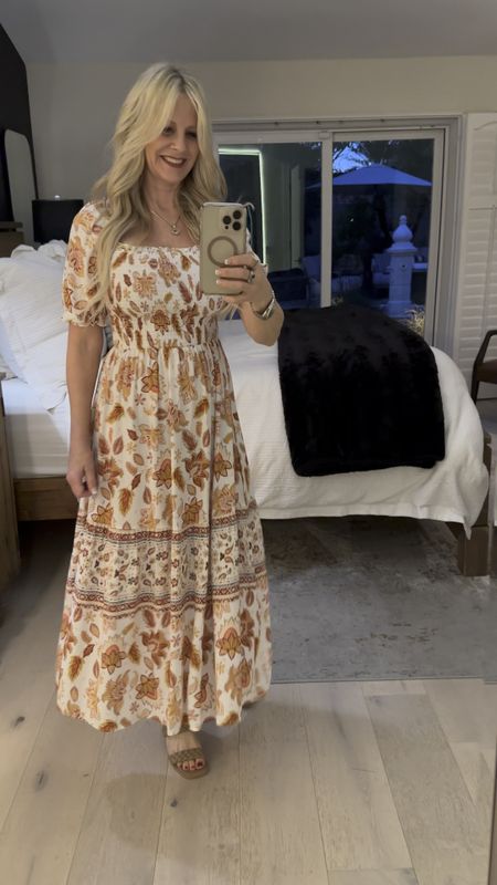 One of my fave Amazon spring dresses this season. This smocked boho dress is great for Easter, wedding guest dress or your next vacation getaway. It is really comfortable and the fabric is lightweight.  So fun & feminine  I’m wearing a Small. True to size.  @RedCarpetOfLife 

#LTKSeasonal #LTKover40 #LTKfindsunder50