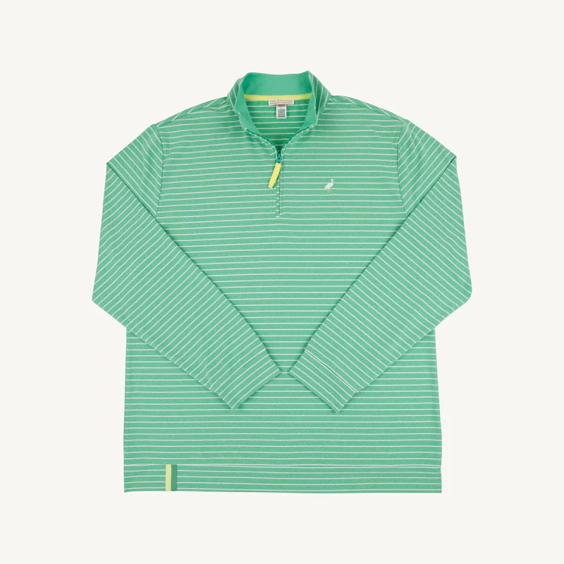 Prepletic™ Men's Hayword Half Zip - Gibson Island Green Stri | The Beaufort Bonnet Company