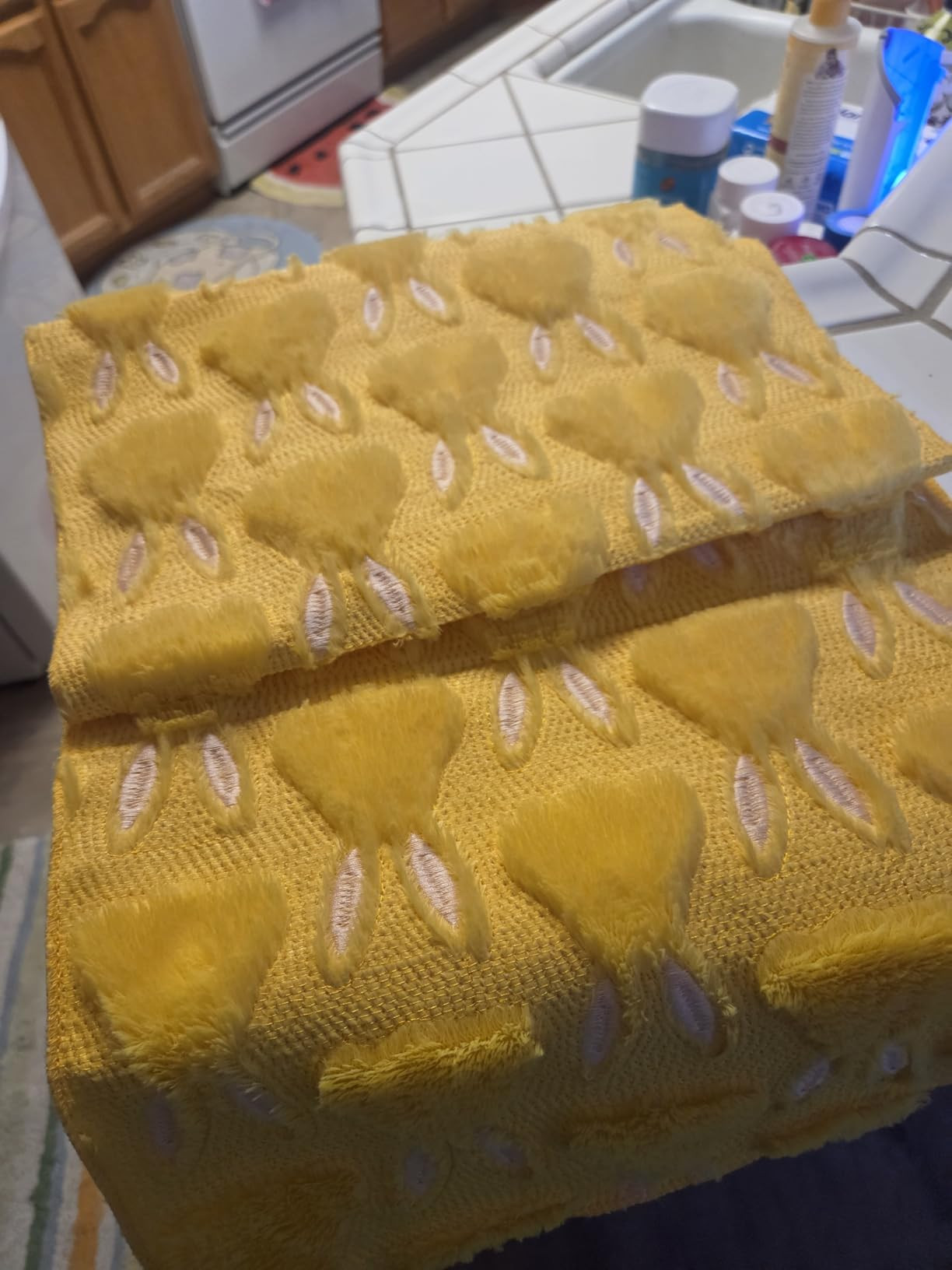 Artoid Mode Beige Soft Plush Faux Fur Jacquard Pink Ear Bunny Easter Table Runner, Spring Holiday... | Amazon (US)