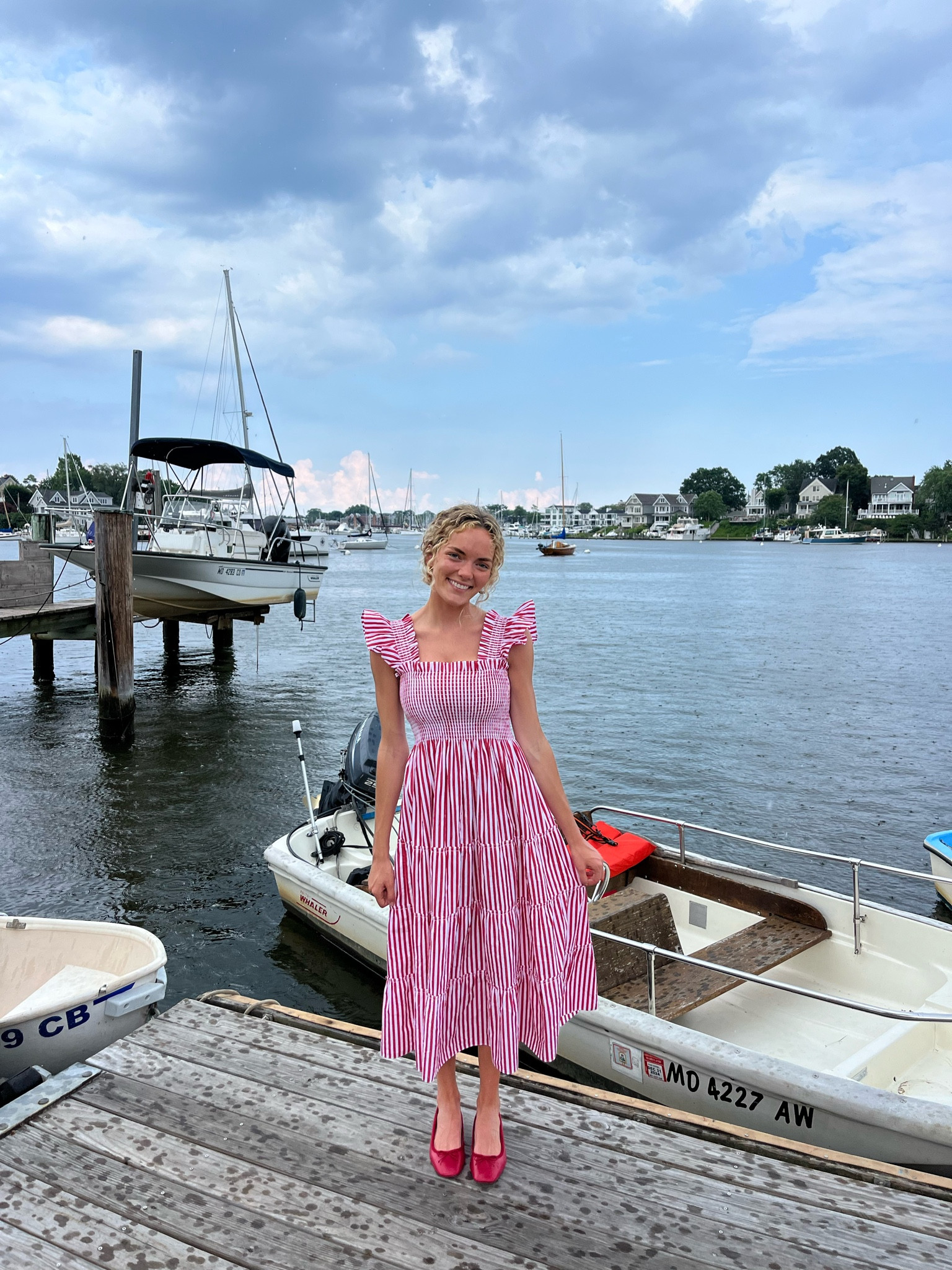 Red striped Ellie dress from Hill House with red Jcrew flats🥰 

#LTKTravel #LTKWorkwear #LTKSeasonal