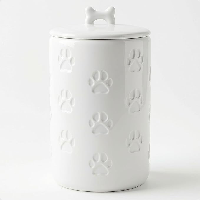 Dog Treat Container Airtight - 5 Inch Wide x 9 Inch Tall Ceramic Dog Treat Jar for Kitchen Counte... | Amazon (US)