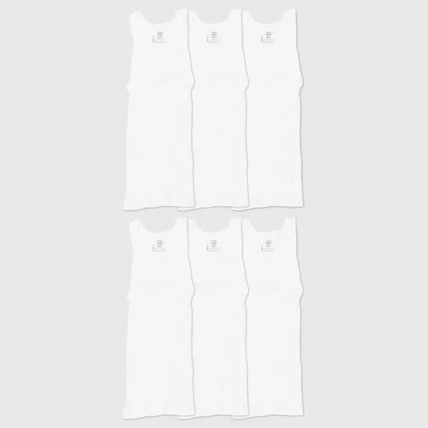 Hanes Men's 6Pk Tanks - White | Target